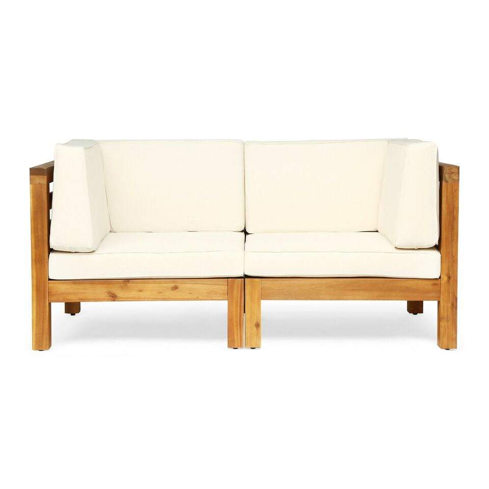 OANA 2-Piece Loveseat Set - Beige Acacia Wood