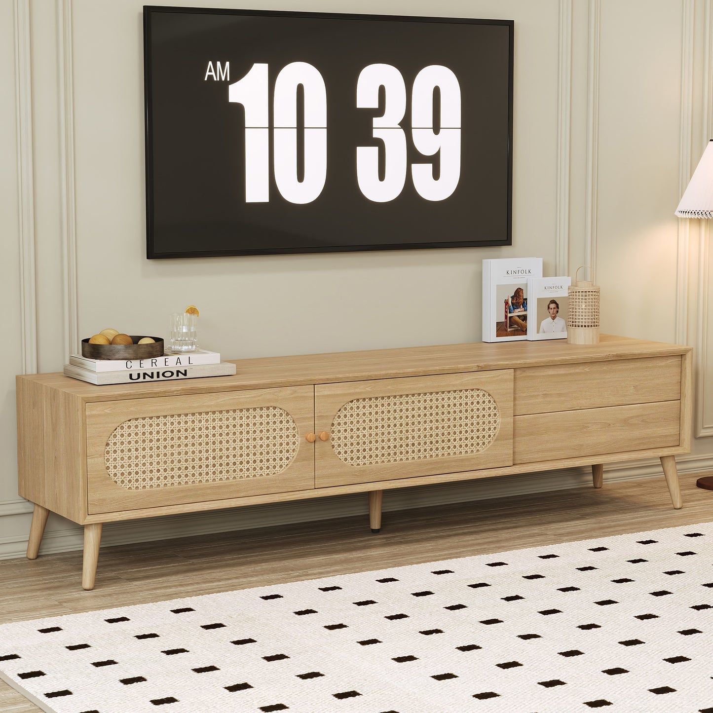 Boho TV Stand for TVs Up to 80'' - Modern Farmhouse Media Console