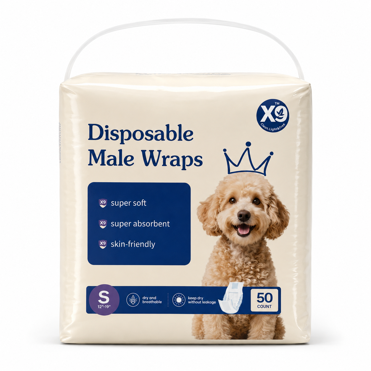 Disposable Male Dog Wraps - Leak-Proof, Breathable, Absorbent Dog Diapers