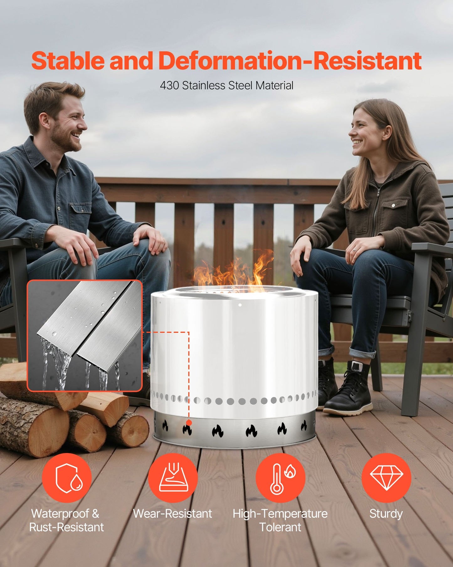 Fire Pit Stand for 27 Inch Smokeless Fire Pit Ring - Steel Support Frame