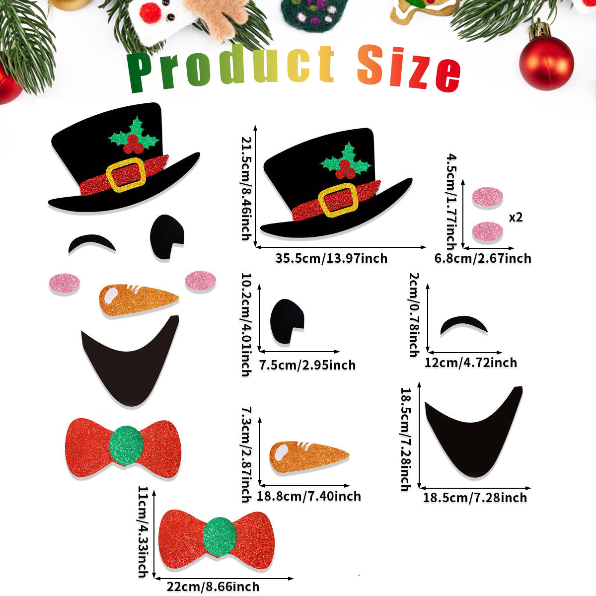 Christmas Door Stickers - Santa Claus & Snowman, 2 Packs