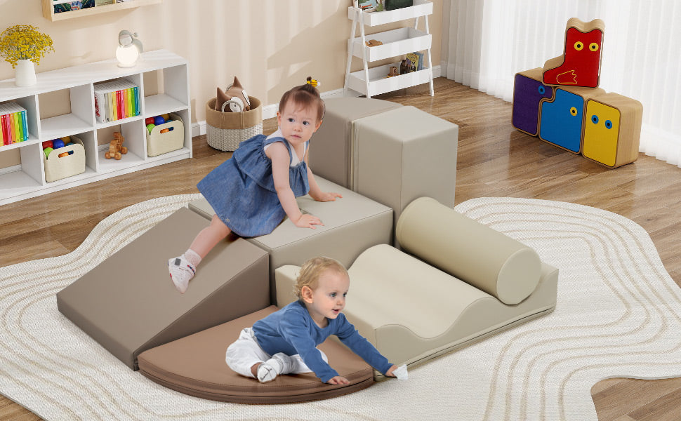 7-Piece Soft Foam Climbing Play Set for Toddlers - Colorful