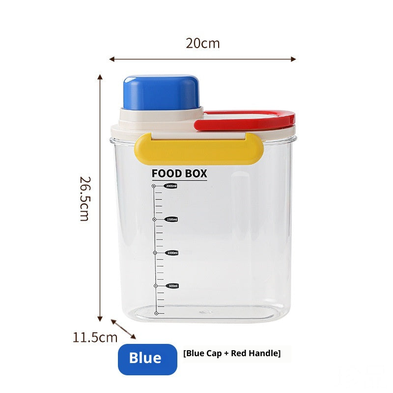 Plastic Food Storage Tank 2.1-3L Household Kitchen Container - Multiple Colors