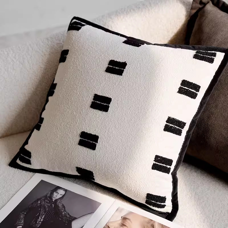 Modern Black and White Decorative Throw Pillow Cover Set - Various Styles and Sizes