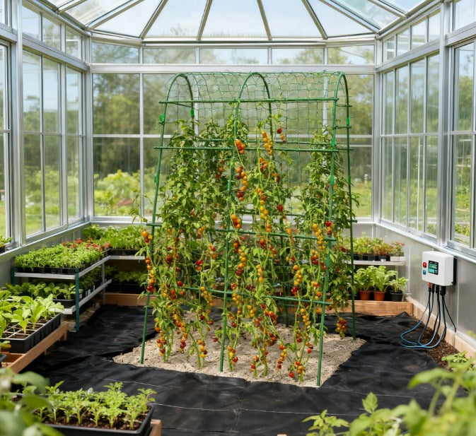 Arch Garden Trellis for Climbing Plants - Green Metal Frame