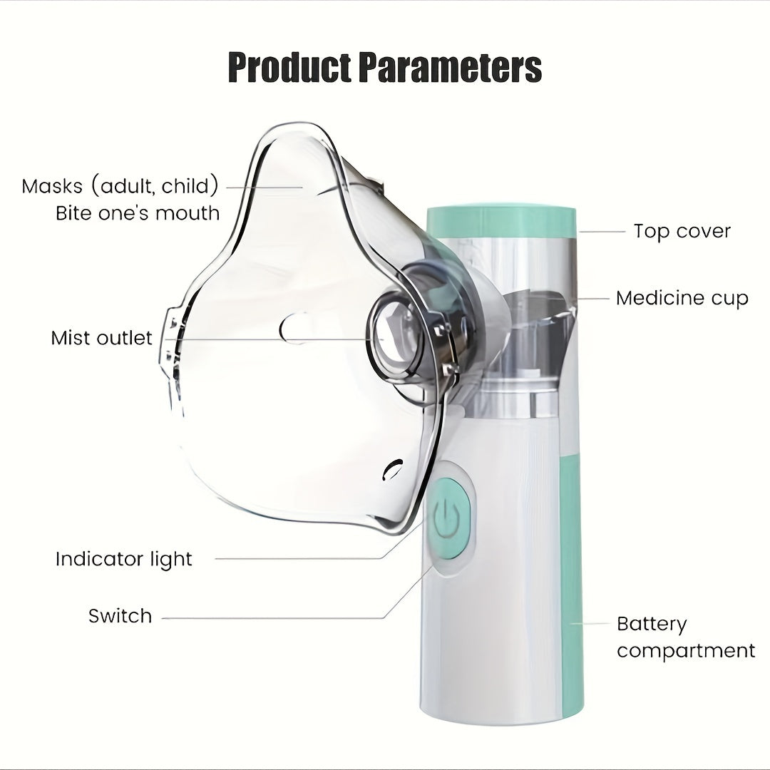 Portable Mesh Nebulizer Steam Inhaler for Travel and Home Use - Rechargable Ultrasonic Micro Mist Device