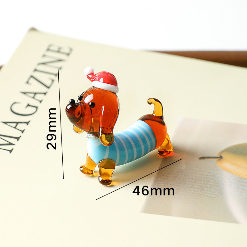 Decorative Glass Pet Figurine for Living Room - Modern Animal Ornament