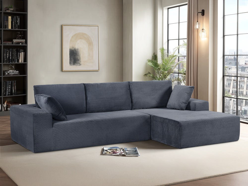 CozyForm Convertible Sectional Sofa In Soft Corduroy, Modern Comfy