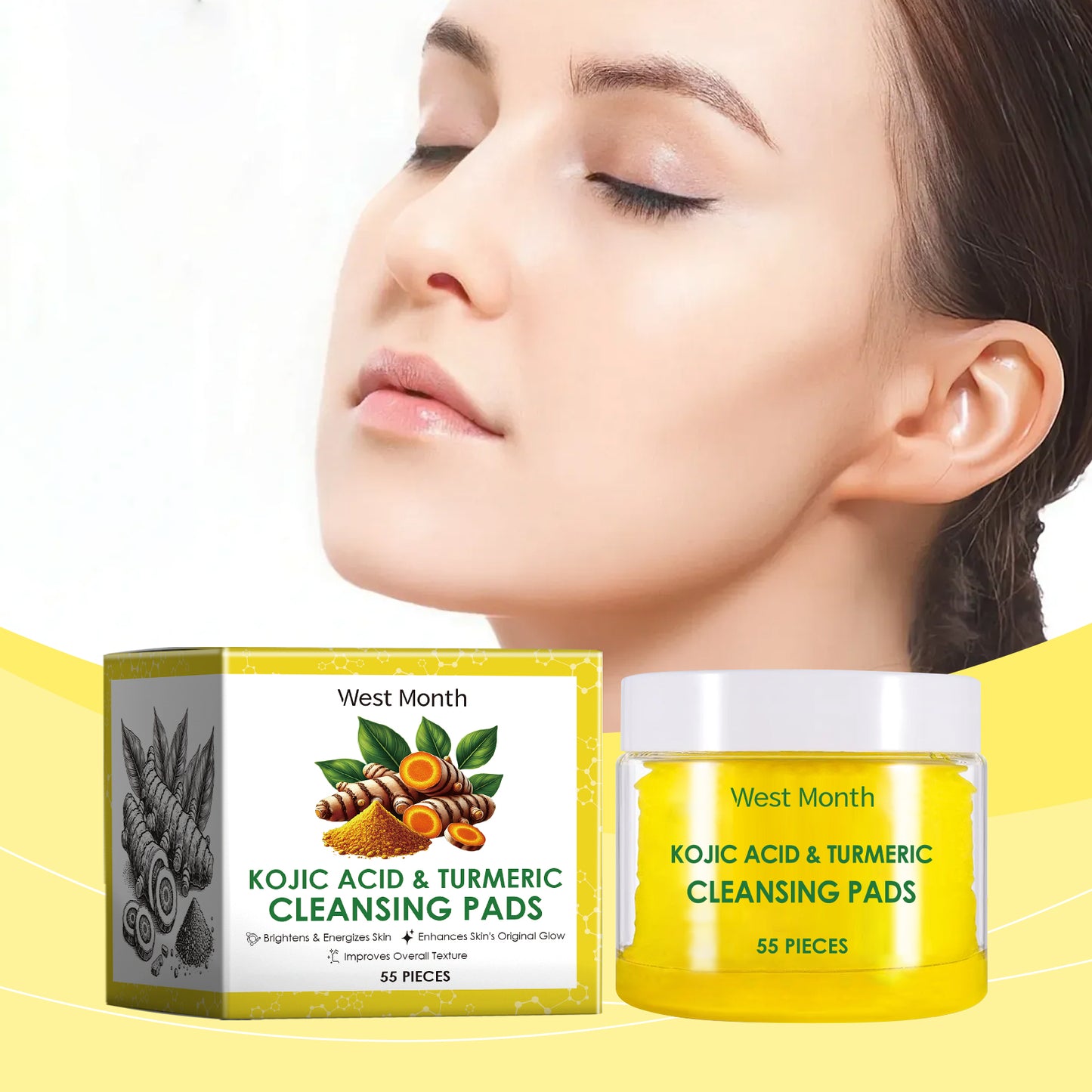 Turmeric Facial Cleansing Pads - Deep Pore Cleanser & Skin Brightener