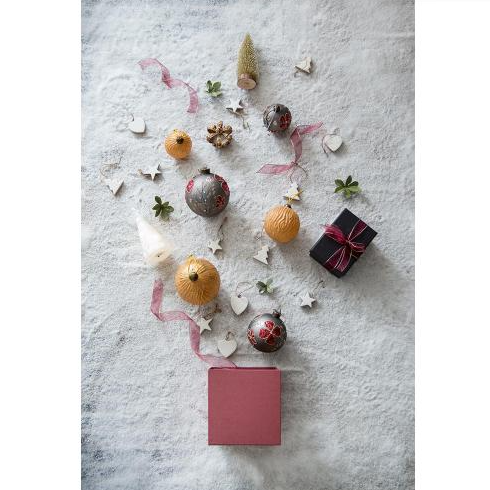 4.7" Glass Christmas Ball Ornaments - Set of 4 Multi Color