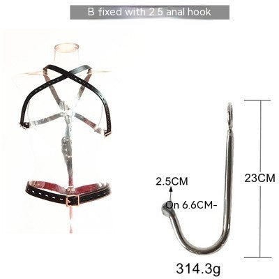 One-Piece Stainless Steel Anal Hook Collar for Adult Wellness