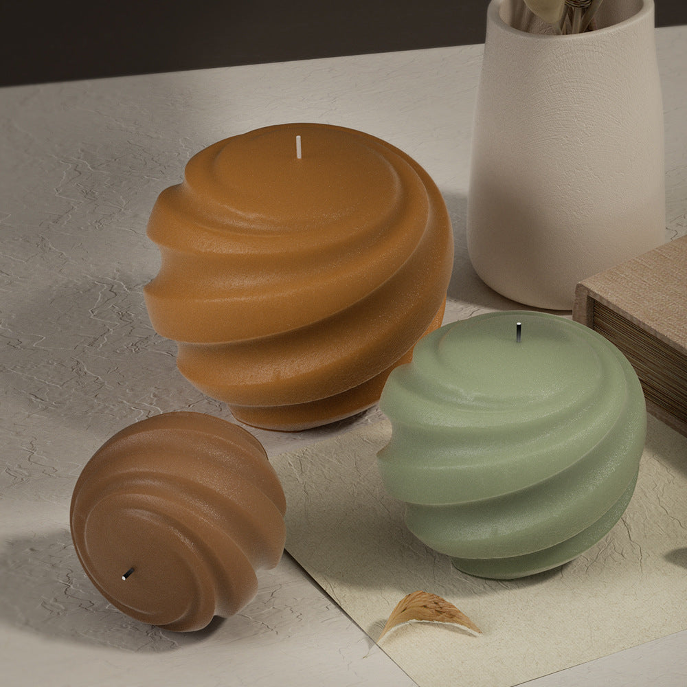 Silicone Candle Mold Spiral Earth Globe Pattern for DIY Aromatherapy Candles