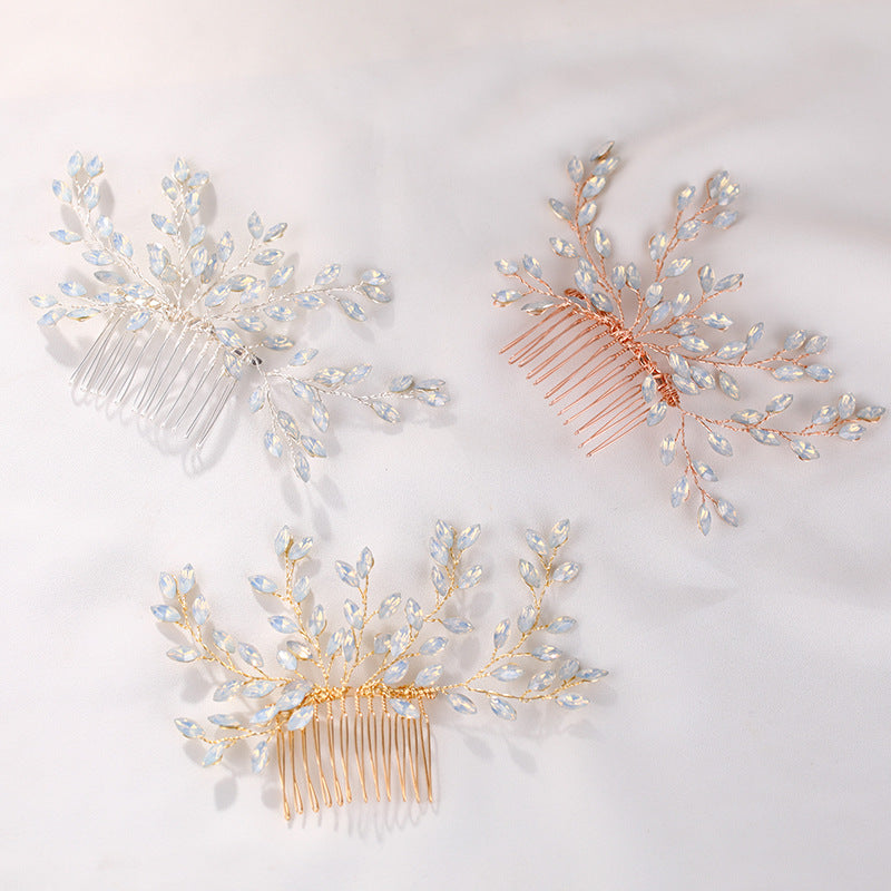 Crystal Wedding Hair Comb - Flower Design