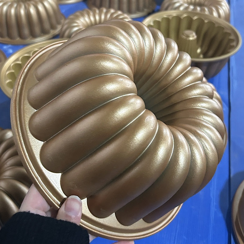 Cast Aluminum Hollow Cake Mold for Baking - Multi-Color Variants