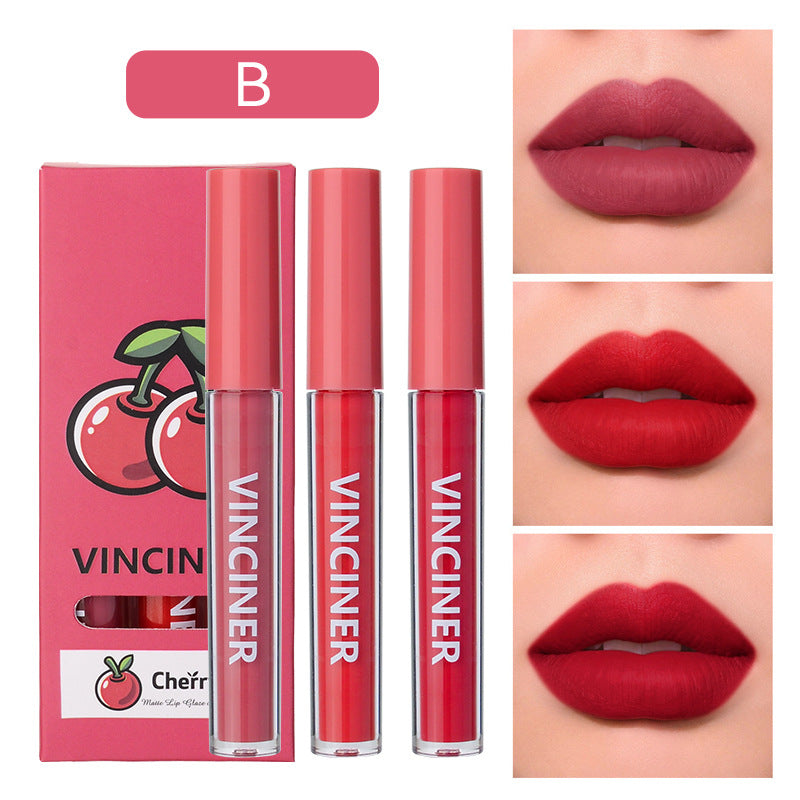 Fruit Lip Gloss Set Matte Finish Moisturizing Waterproof Lip Lacquer