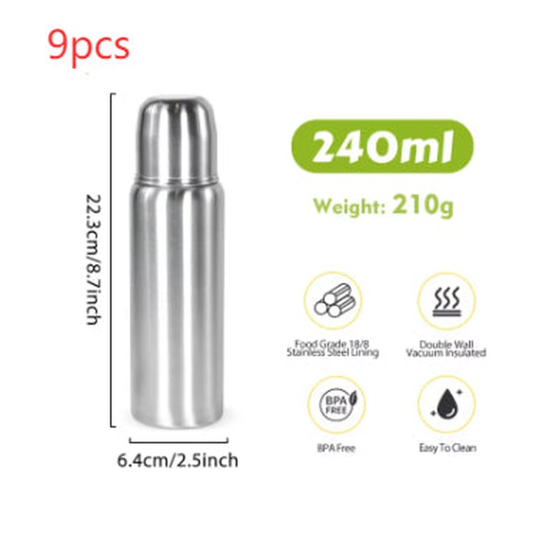 Lightweight 240ml Food-Grade Baby Bottle Stainless Steel Insulated