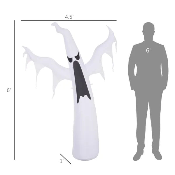 6-Foot Inflatable White Ghost Halloween Decoration