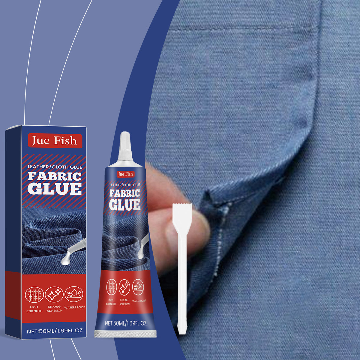 Fabric Adhesive Glue 100g with Scraper for Fabric Repair & Wall Crack Fix