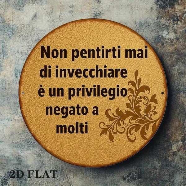 Vintage Italian Phrase 'Don't Regret Tomorrow' Wall Plaque - 8-Inch