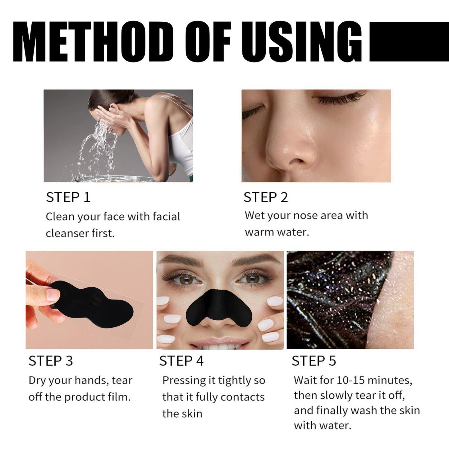 10 Pcs Blackhead Remover Nose Strips - Deep Pore Cleansing & Oil Control