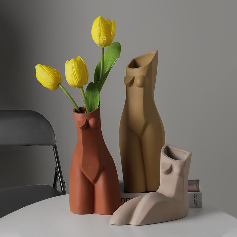 Female Body Art Vase - Ceramic Nordic Home Decor & Storage Bottle