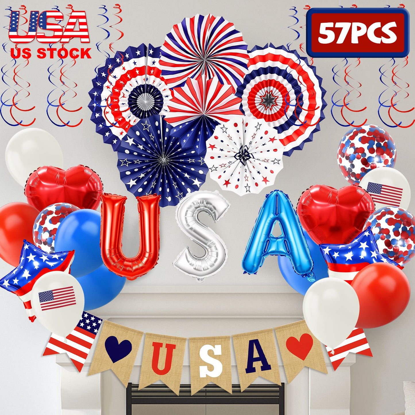 Complete 4th of July Decoration Set - Patriotic Party Supplies