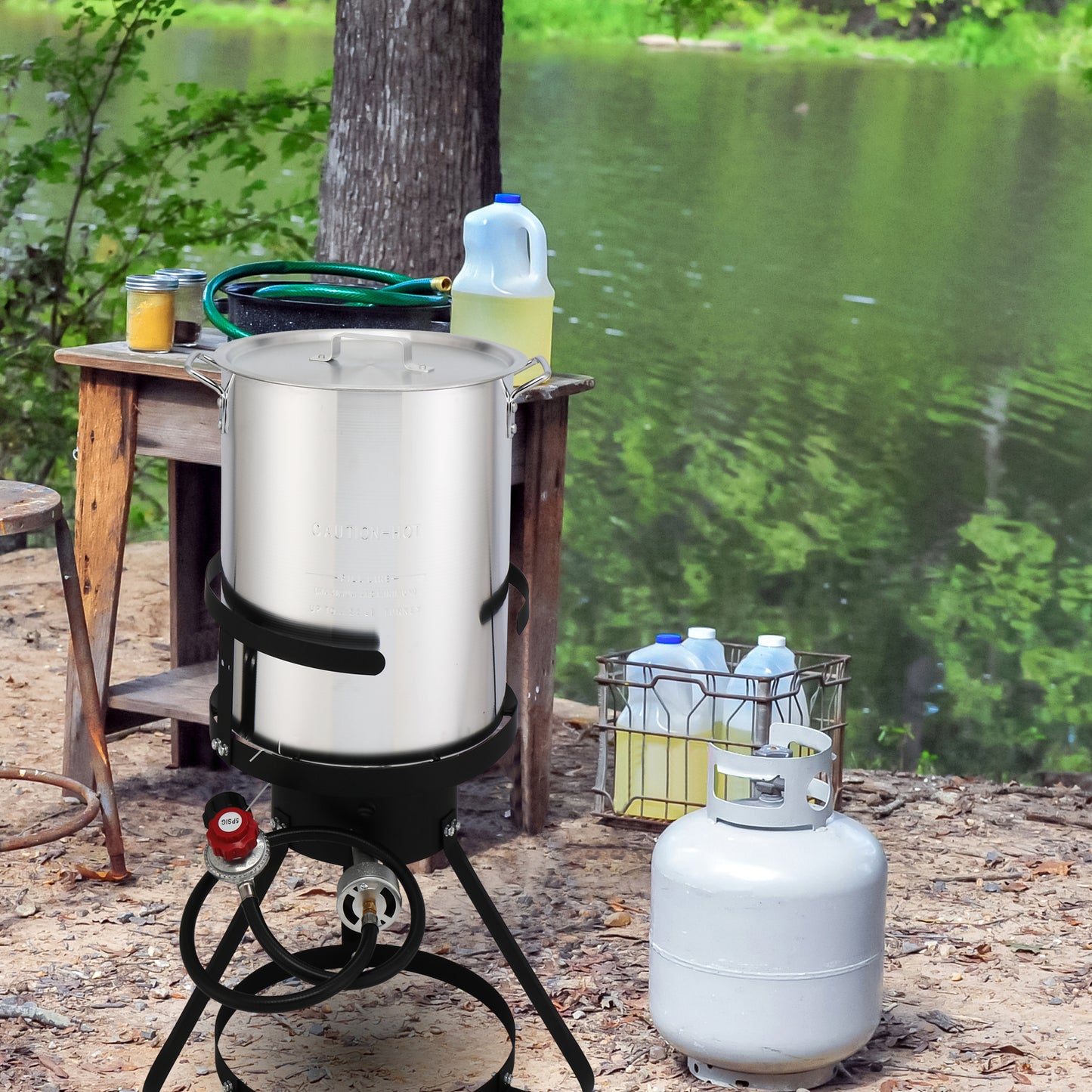 30QT Turkey Fryer & 10QT Fish Pot Set - Outdoor Cooking