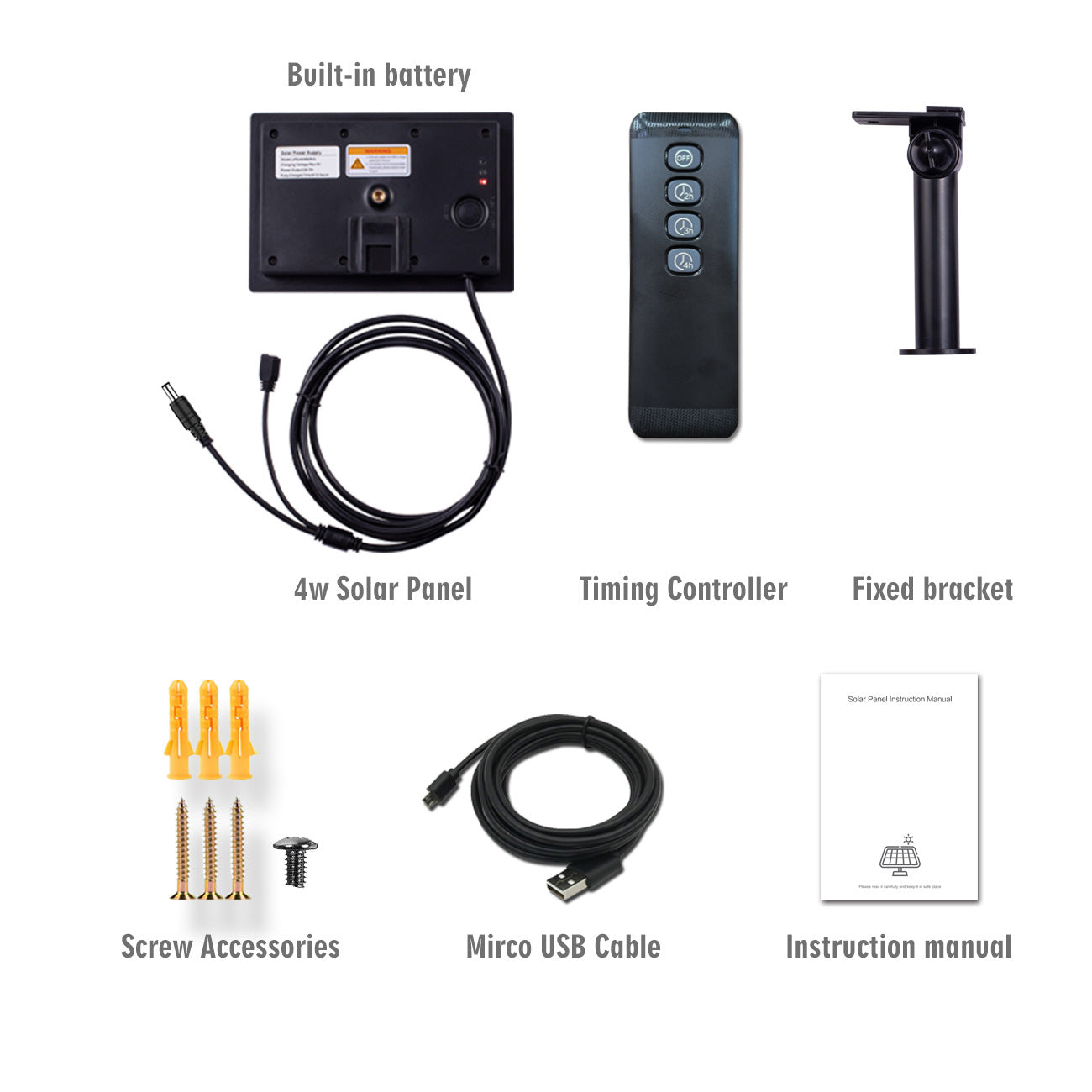 4W Solar Panel Outdoor LED Lawn Light with Photovoltaic Power & Light Control