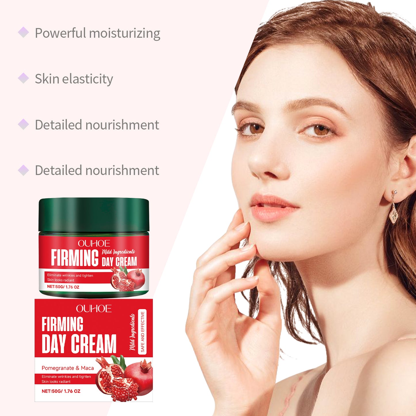 Moisturizing Face Cream with Pomegranate & Vitamin E - Multiple Sizes