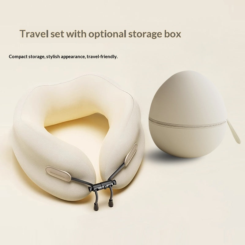 Memory Foam U-Shaped Neck Pillow with Portable Storage Bag for Travel