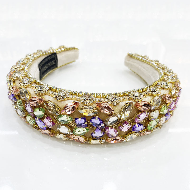 Rhinestone Wide Hair Band - U-Shape Headband