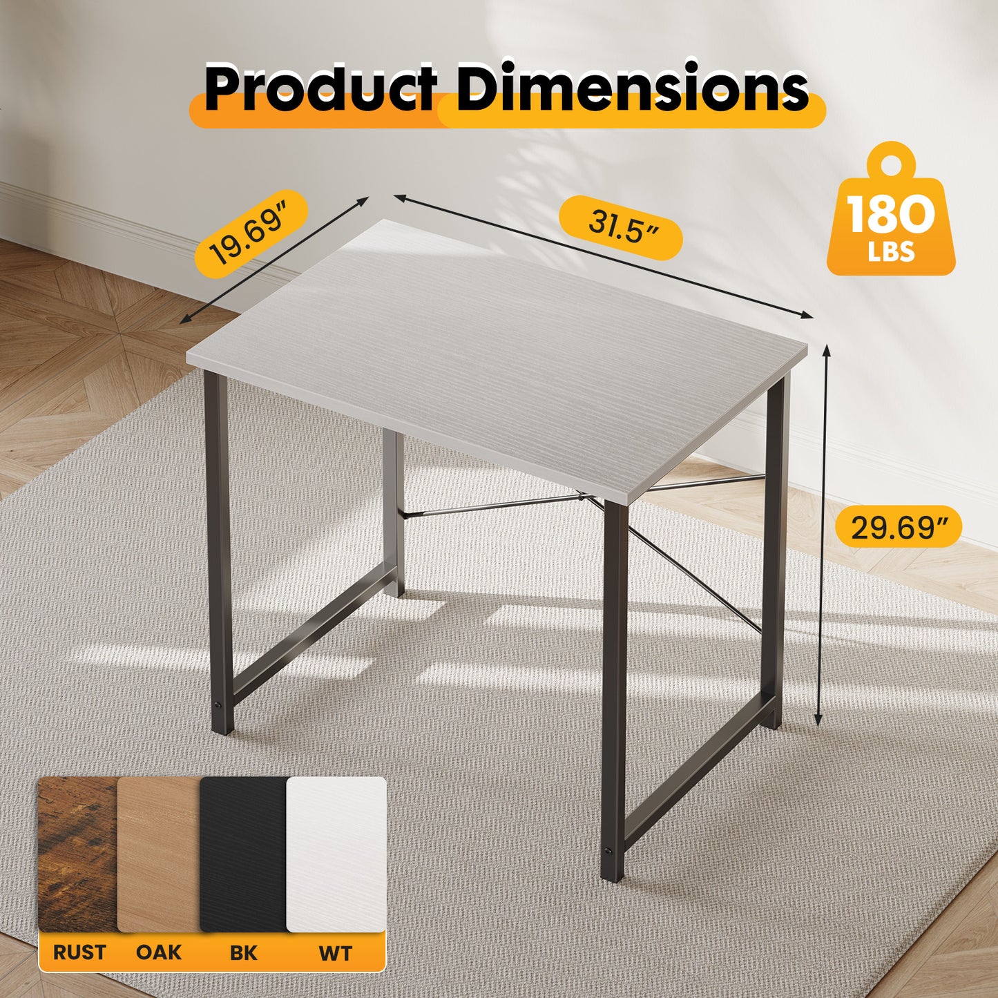 31in Modern Computer Desk for Home Office - Simple X-Shaped Design