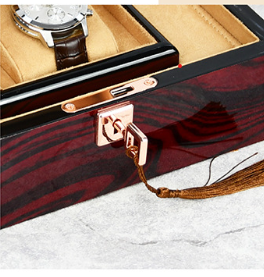 Wood Watch Box with Single Slot Jewelry Storage Holder - Brown