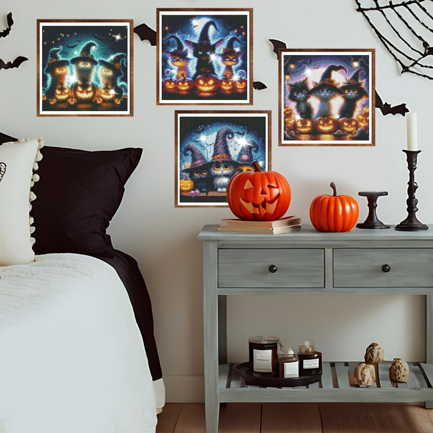 Halloween Diamond Painting Kit - 4 Pack