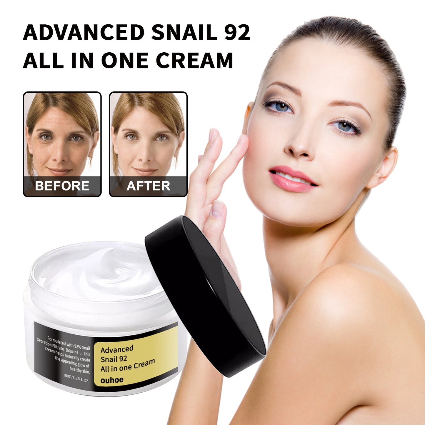 Snail Mucin Facial Moisturizing Cream - Anti-Aging & Hydrating Skin Essence
