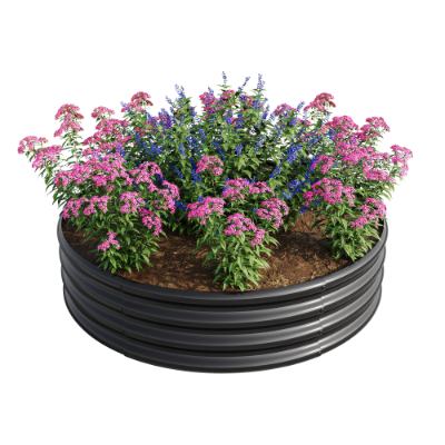 2-Pack Tall Round Metal Garden Bed - Raised Planter Box for Vegetables & Flowers