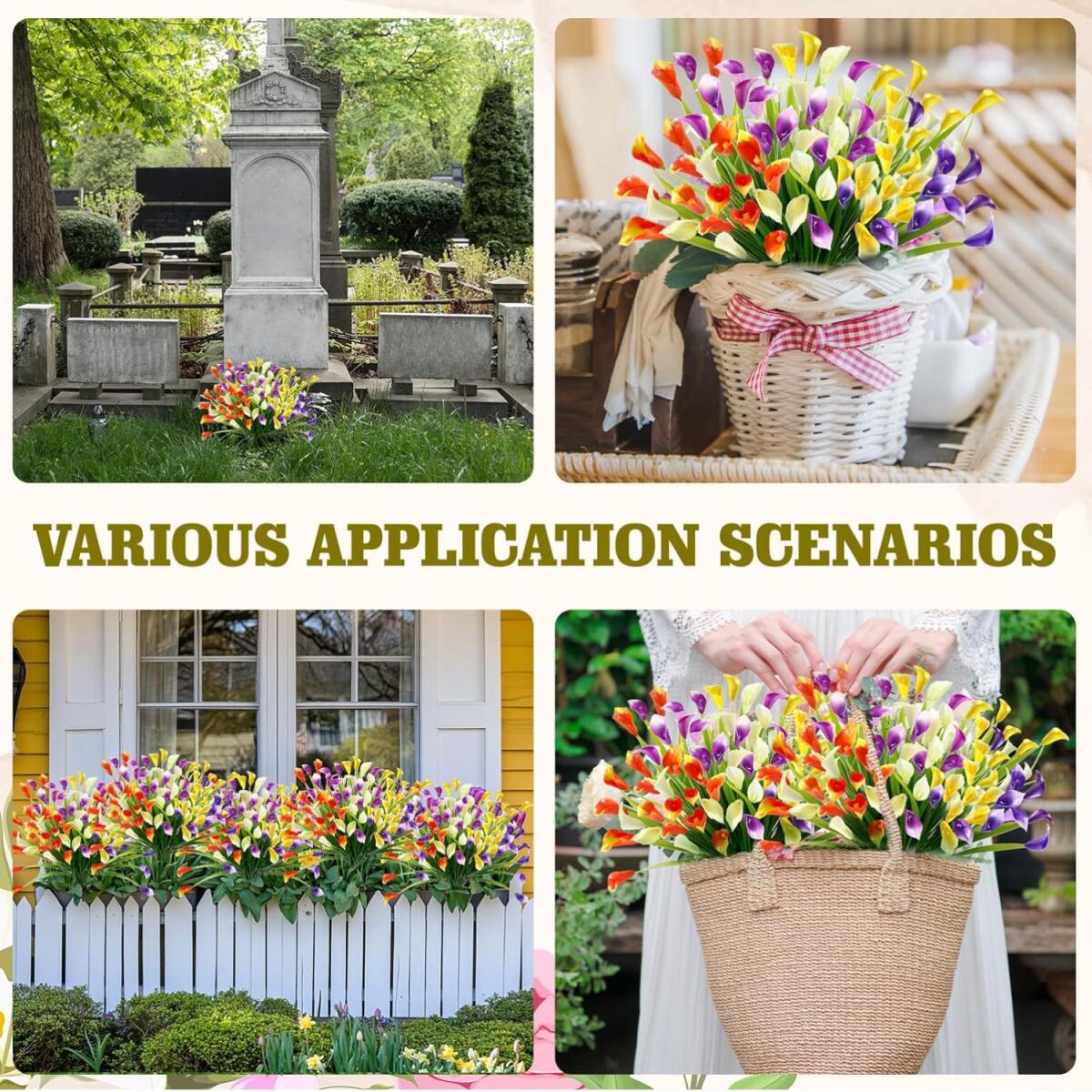 5PCS Artificial Calla Lily Bundles - Colorful Decorative Flowers