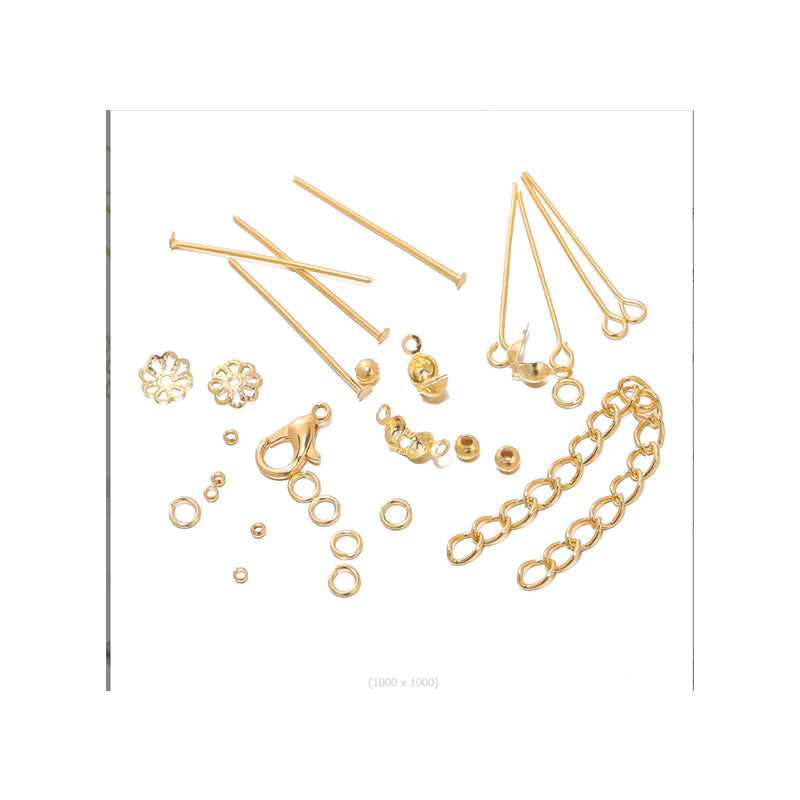 15-Grid Gold and Silver Earring Making Kit with Lobster Buckles
