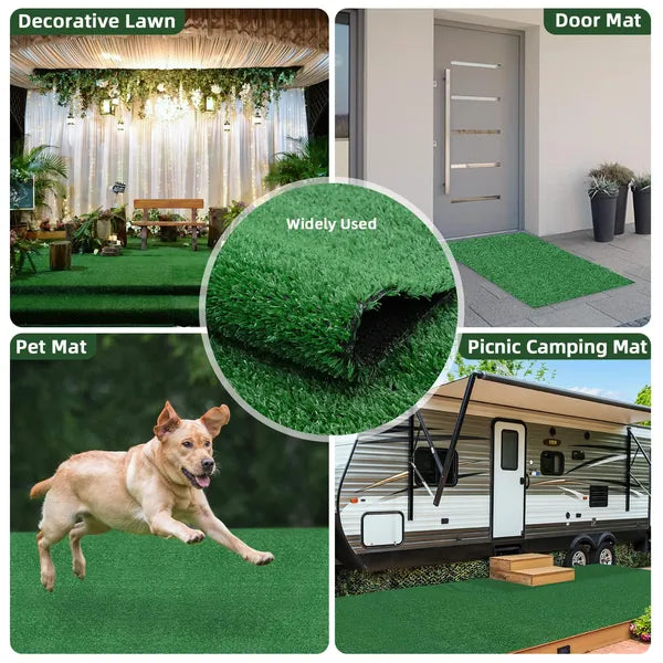 5ft x 10ft Artificial Turf Mat with Drainage Holes - Low Pile