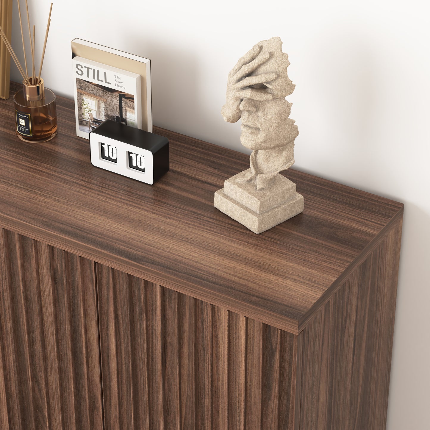 Buffet Cabinet with Storage - 62.6" Wooden Sideboard in Walnut