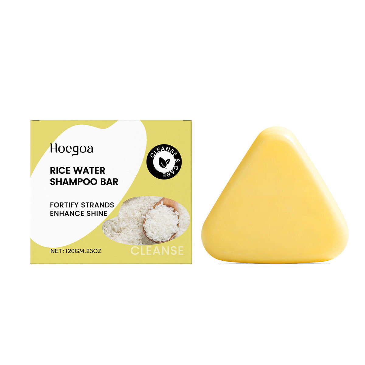 Rice Water Shampoo Bar - Natural Hair Cleansing Bar with Shea & Oils 120g