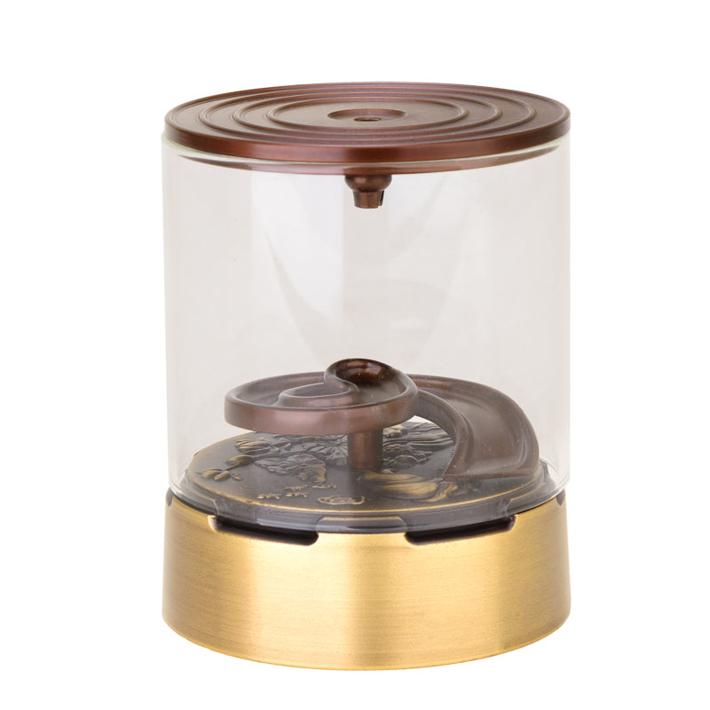 Reverse Flow Incense Burner with Glass Cover for Home and Garden