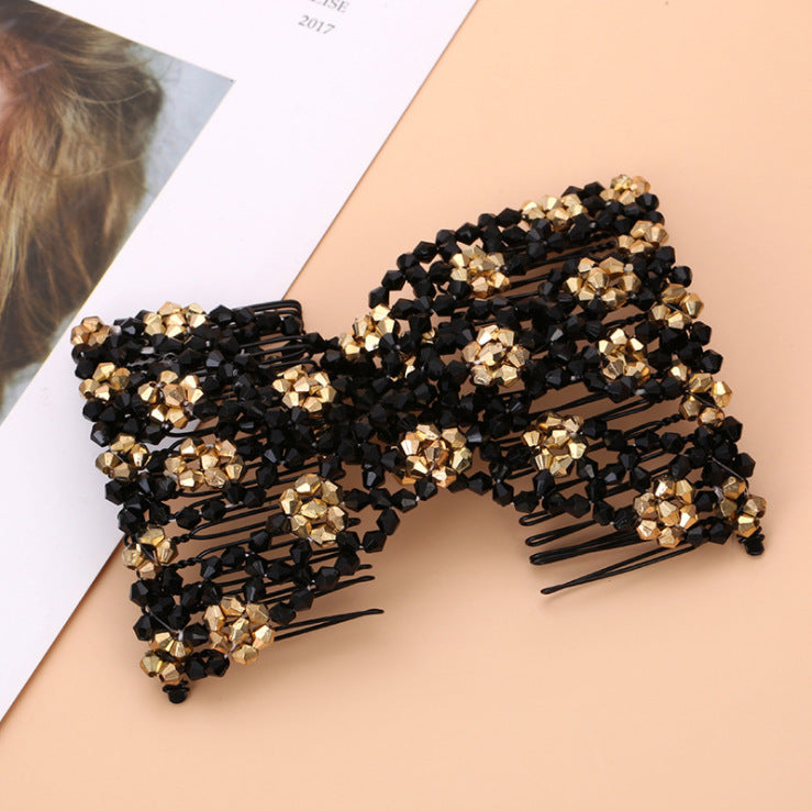 20-Tooth Beaded Hair Comb - Electroplated Alloy