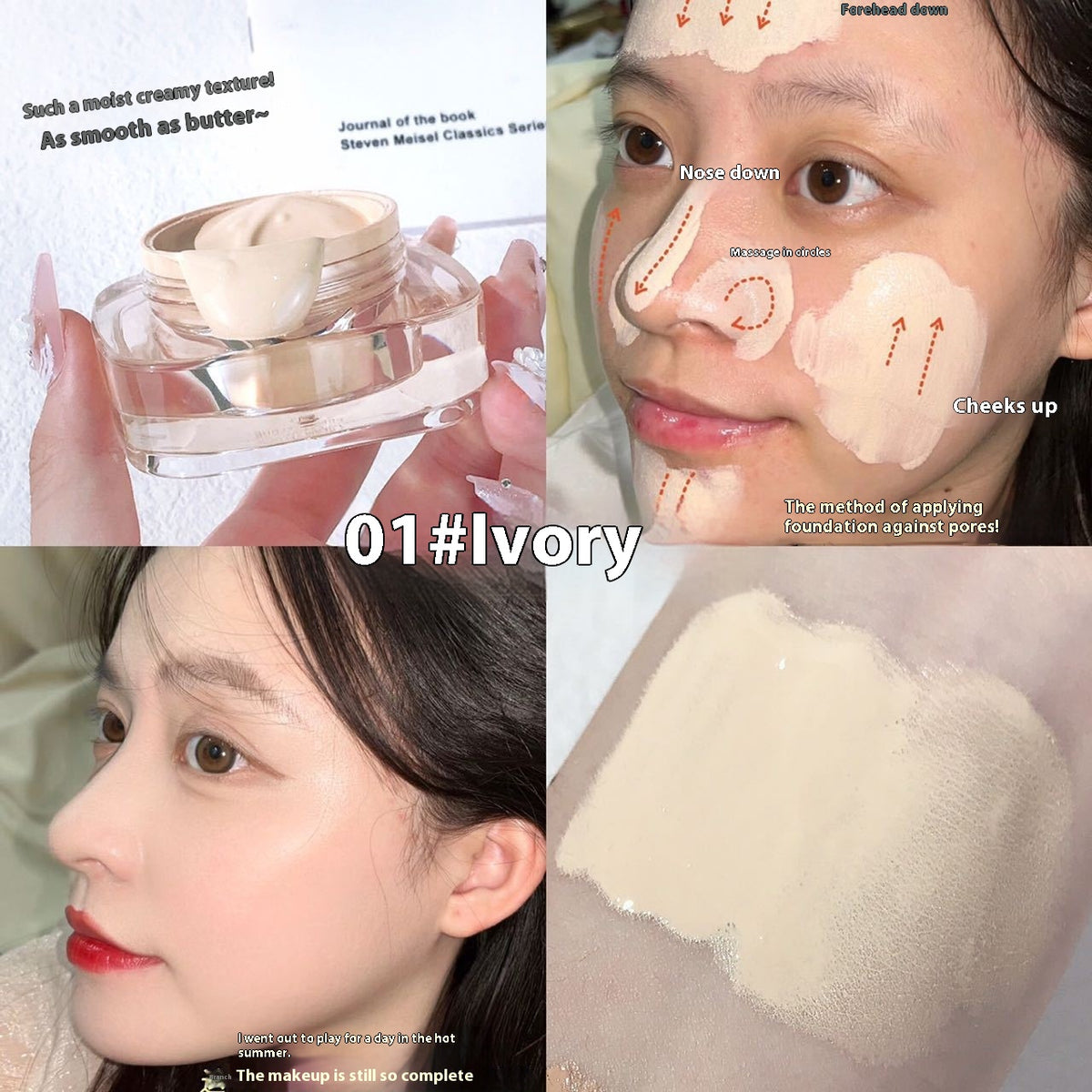 Cream Foundation Oil-Free Moisturizing Cream Makeup Natural Color