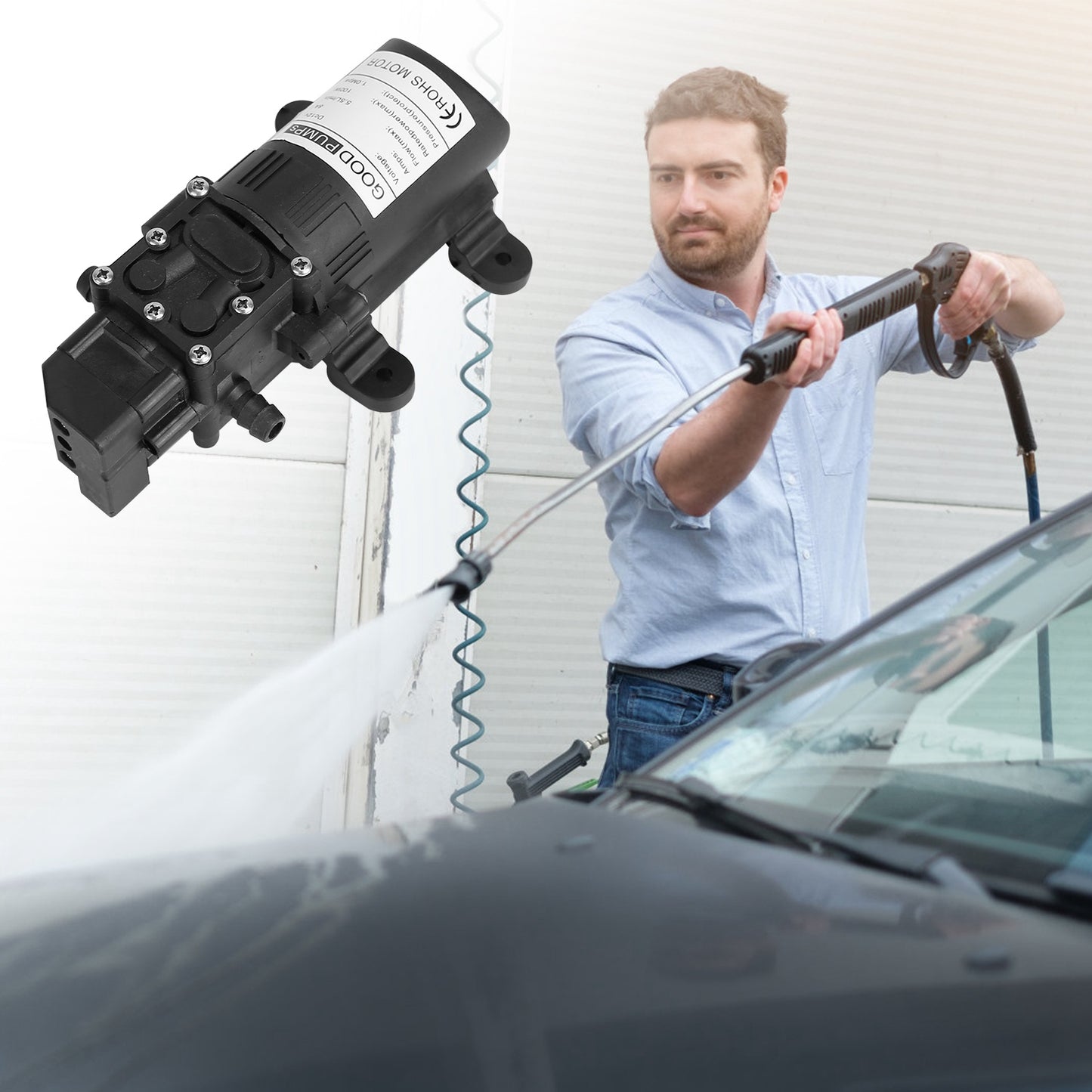 12V Water Pump for Garden Irrigation and Marine Use - Self-Priming Diaphragm
