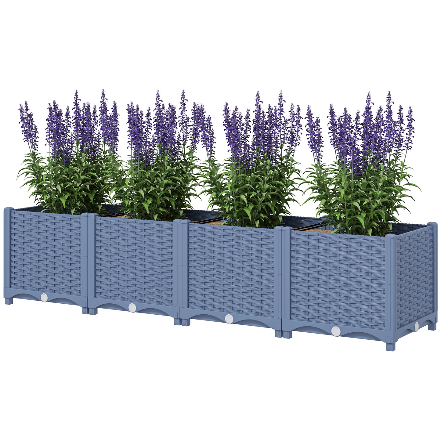 Plastic Raised Garden Bed 5x1ft Outdoor Flower Box with Drainage Holes
