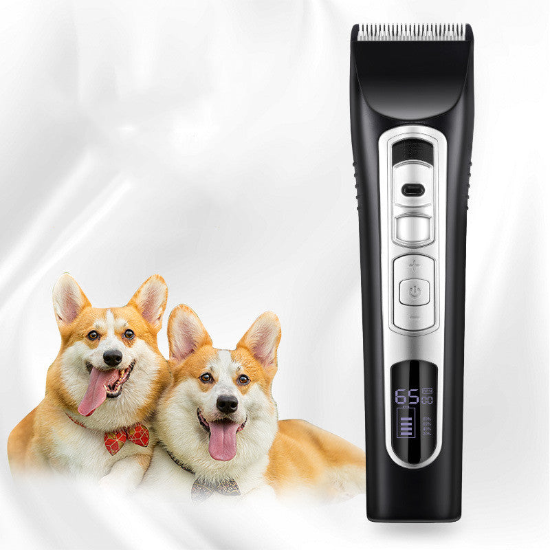 Pet Hair Clipper Trimmer with LCD Display - Black
