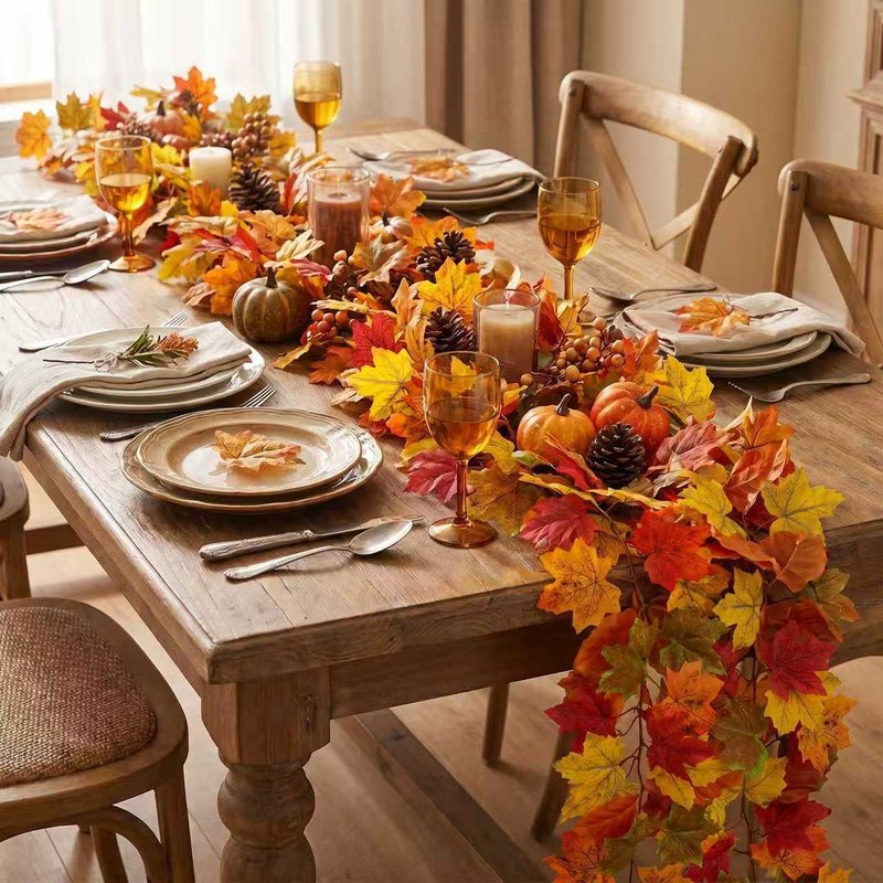 Artificial Maple Leaf and Vine Door Hanging Decoration for Home & Garden