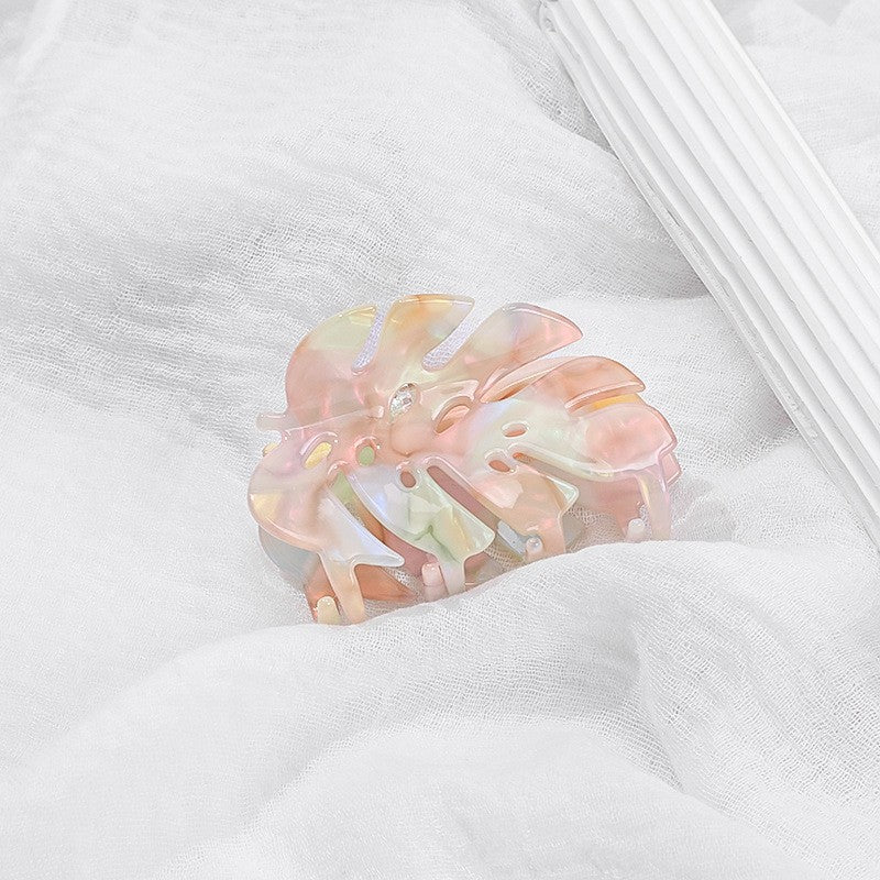 Elegant Leaf-Shaped Hair Clip for Back of Head