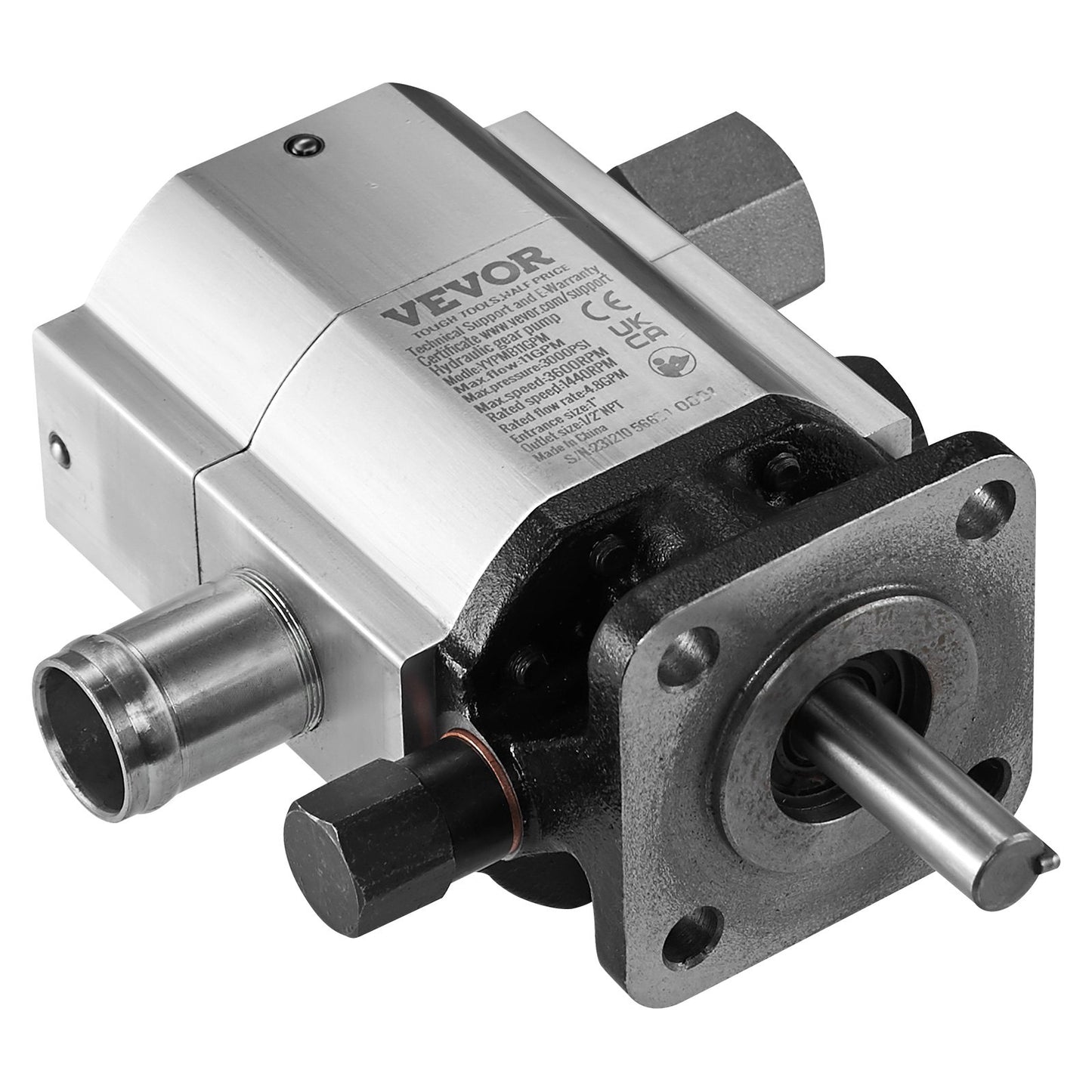 Hydraulic Log Splitter Pump 11 GPM 2-Stage 3000 PSI Aluminum Gear Pump for Wood & Snowplow